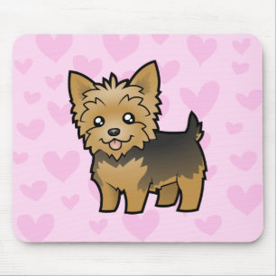 Tapis De Souris Amour de Yorkshire Terrier (cheveux courts aucun