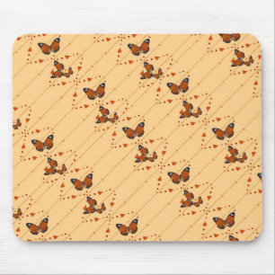 Tapis De Souris Amour et papillons en orange