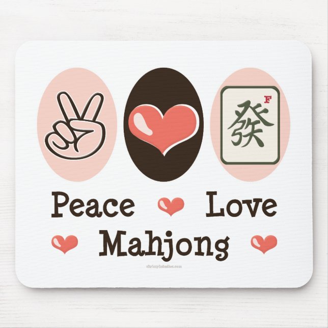 Tapis De Souris Amour Mahjong Mousepad de paix (Devant)