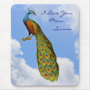 Tapis De Souris Amour Maman Peacock Personnalisé Mousepad