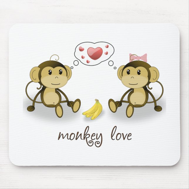 Tapis De Souris Amour Mousepad de singe (Devant)