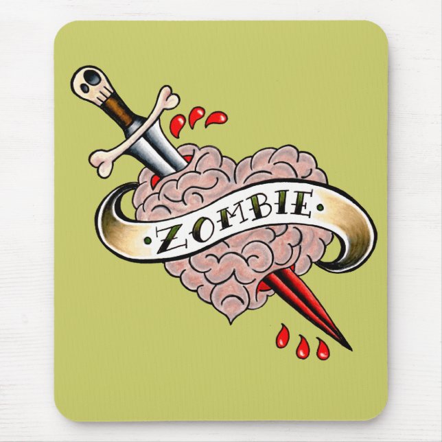 Tapis De Souris Amour Mousepad de zombi (Devant)