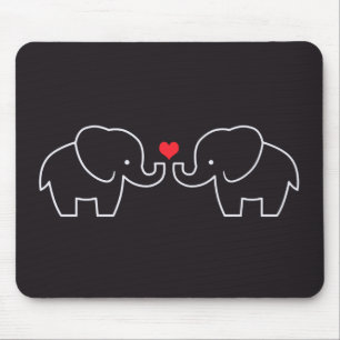 Tapis De Souris Amour Mousepad d'éléphant