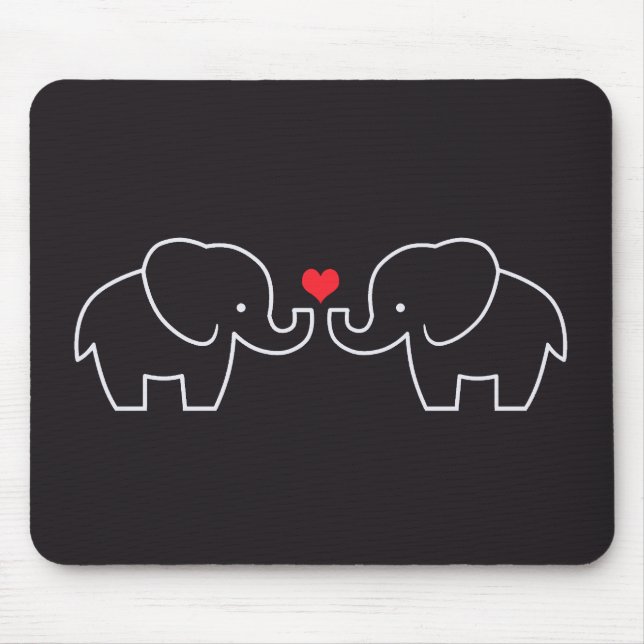 Tapis De Souris Amour Mousepad d'éléphant (Devant)