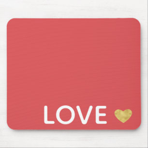Tapis De Souris Amour Rouge Cœur Doré