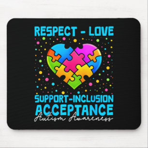 Tapis De Souris Amour Soutien Cœur Puzzle Autisme Sensibilisation