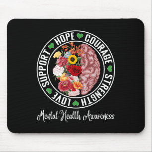 Tapis De Souris Amour Soutien Espérer Courage Force Santé mentale 