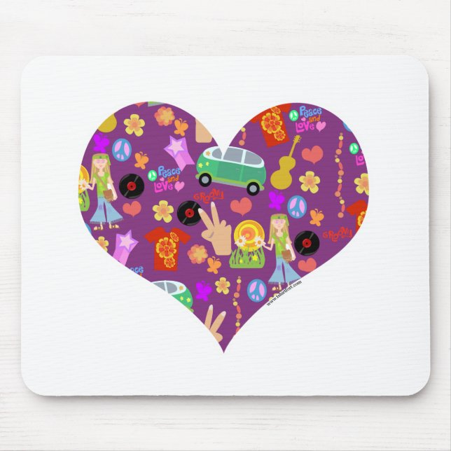 Tapis De Souris Amour super du pourpre 60s (Devant)