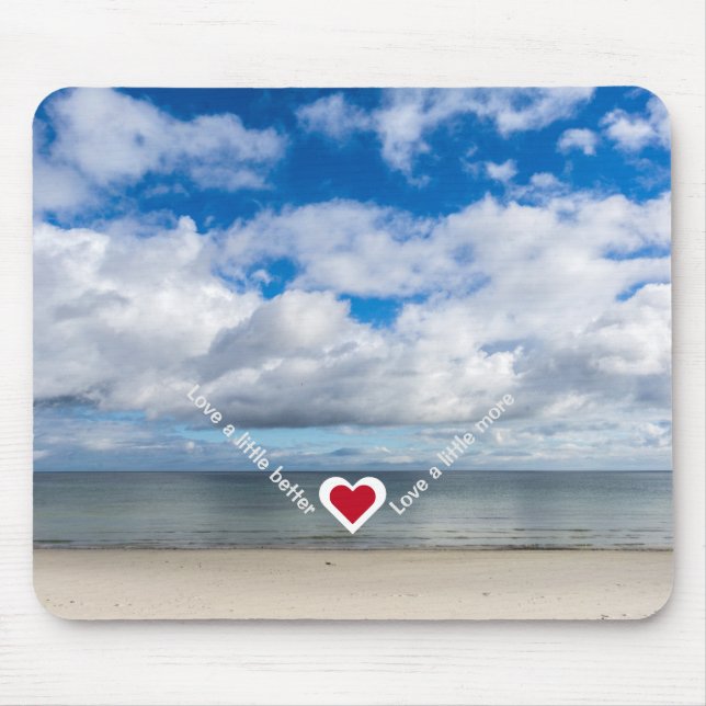 Tapis De Souris Amour un peu mieux / plus Heart Recovery Slogan (Devant)