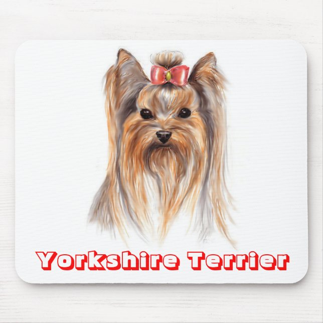 Tapis De Souris Amour Yorkshire Terrier Chien Chien Chien Peignant (Devant)