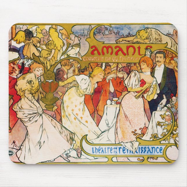 Tapis De Souris Amoureux, Alphonse Mucha (Devant)