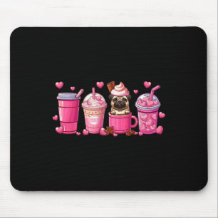 Tapis De Souris Amoureux de cafés avec un Pug dans une tasse Saint