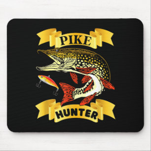 Tapis De Souris Amoureux de la pêche au brochet chasseur prédateur
