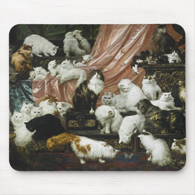 Tapis De Souris Amoureux de les chats de chats élégants Mousepad (Devant)