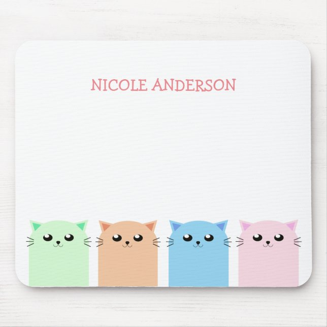 Tapis De Souris Amoureux de les chats personnalisés (Devant)