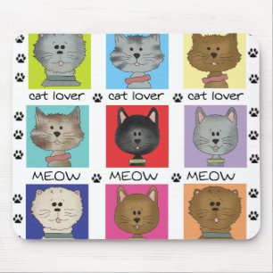 Tapis De Souris Amoureux des chats de Meow