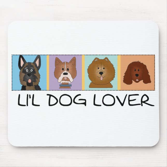 Tapis De Souris Amoureux des chiens de Li'l (Devant)