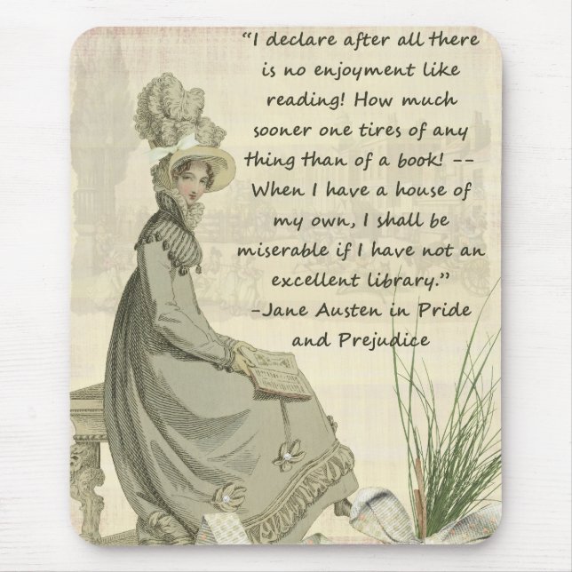 Tapis De Souris Amoureux des livres de Jane Austen (Devant)