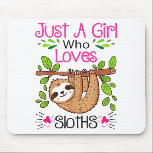 Tapis De Souris Amoureux Mignon de Paresseux Femmes Filles Juste U