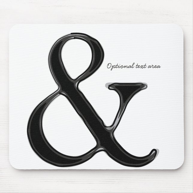 Tapis De Souris Ampersand noir & blanc Chic moderne personnalisé (Devant)
