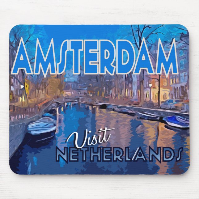 Tapis De Souris Amsterdam, Visite Pays-Bas (Devant)