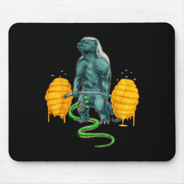 Tapis De Souris Amusant Badger de Miel Deadlifting Bodyb (Devant)