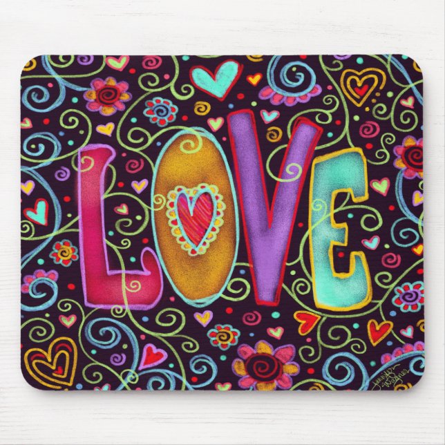 Tapis De Souris Amusant couleur joyeux AMOUR (Devant)