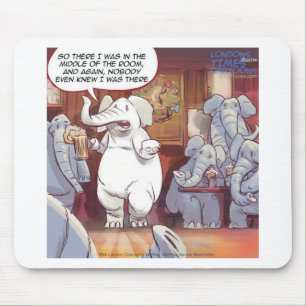 Tapis De Souris Amusant Éléphant Blanc Dans La Chambre