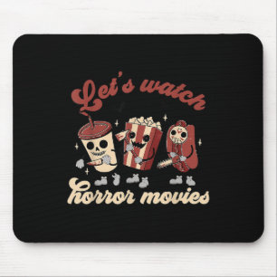 Tapis De Souris Amusant Halloween Regardons Des Films D'Horreur Et