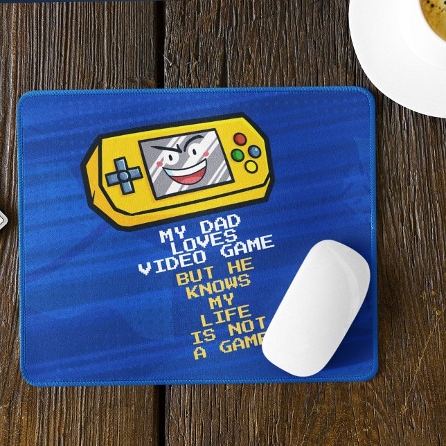 Tapis De Souris Amusant Jeu Jaune Portable Fête des pères Salutati (Créateur téléchargé)