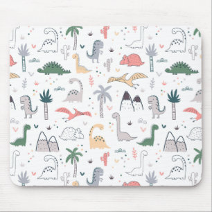 Tapis De Souris Amusant Pastel Dinosaur Motif de scène
