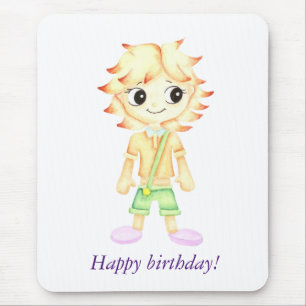 Tapis De Souris Amusant petit garçon au gingembre