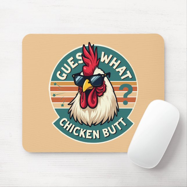 Tapis De Souris Amusant Retro Beurre De Poulet Conception De Plais (Avec souris)