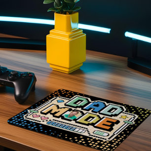 Tapis De Souris Amusant Retro Pixel Niveau Haut Papa Joueur