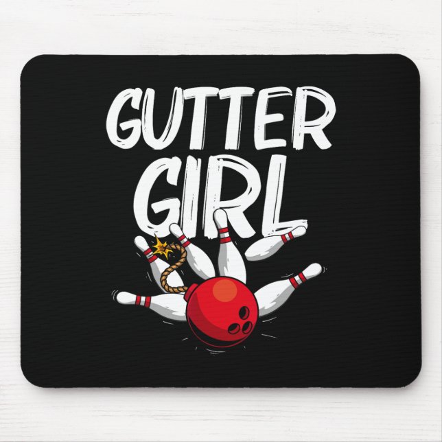 Tapis De Souris Amusante Conception De Bowling Pour Filles Bowler  (Devant)