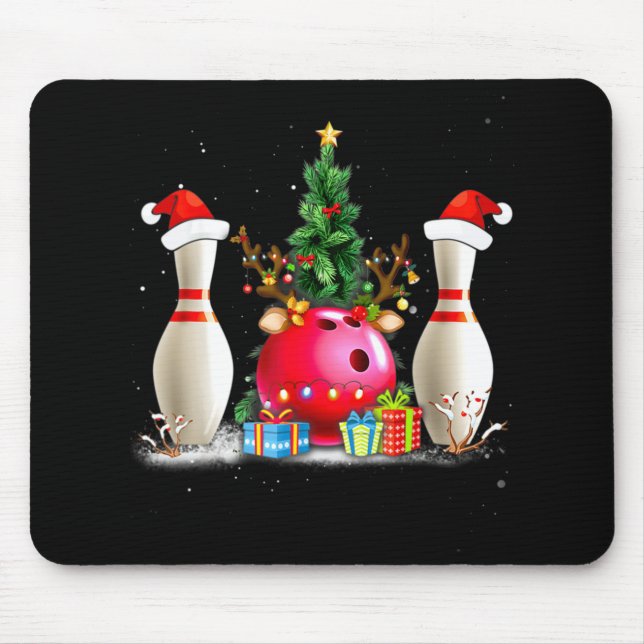 Tapis De Souris Amusants Bowling Noël Noël Noël Chapeau Noël Amour (Devant)