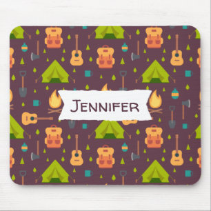 Tapis De Souris Amusants Camping Nature Motif à thème
