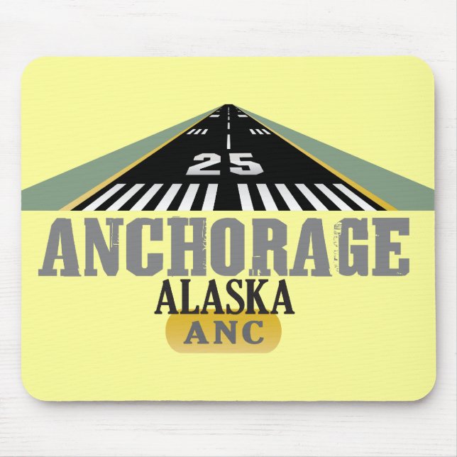 Tapis De Souris Anchorage Alaska - piste de l'aéroport (Devant)