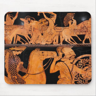 Tapis De Souris Ancien combat grec Rouge-Figure Poterie classique