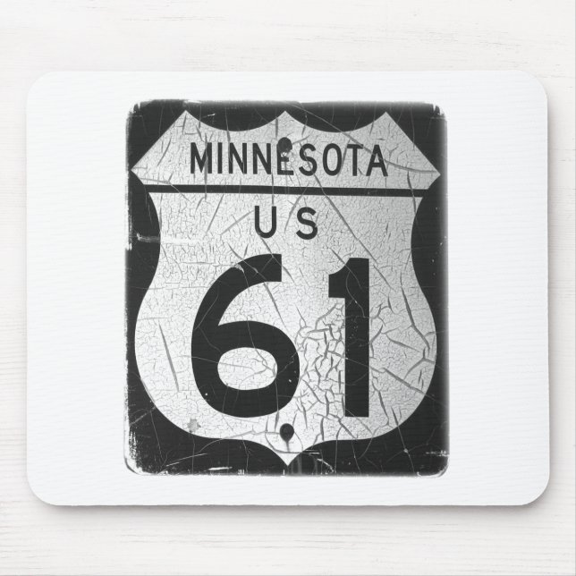 Tapis De Souris Ancien panneau de l'autoroute 61 (Devant)