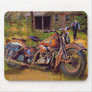 Tapis De Souris Ancien rouille moto Art