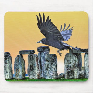 Tapis De Souris Ancien Stonehenge & Rook Cadeau Corvid-lover