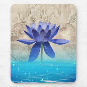 Tapis De Souris Ancienne Egypte Styled Magic Blue Lotus Flower