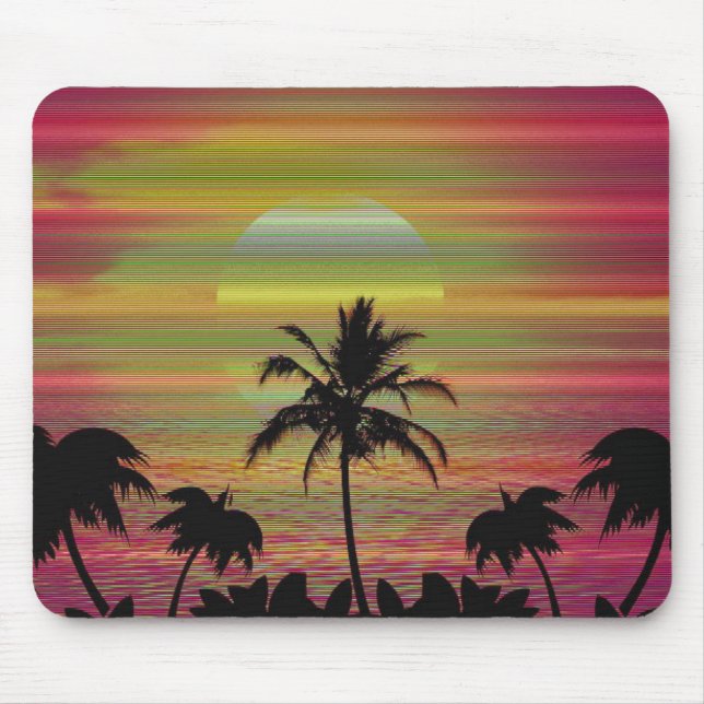 Tapis De Souris Ancienne vague de soleil des Caraïbes Rétro esthét (Devant)