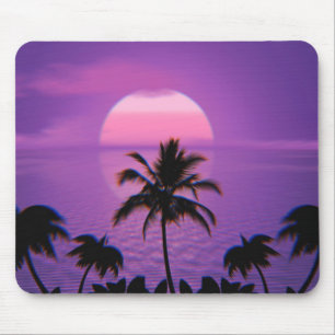 Tapis De Souris Ancienne vague de soleil des Caraïbes Rétro esthét