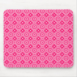 Tapis De Souris Ancient Egyptian Flowers - Neon Red