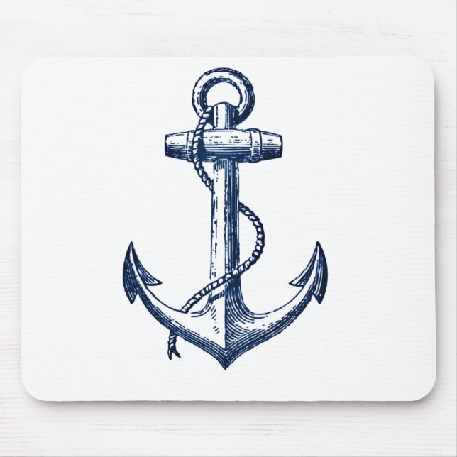 Tapis De Souris Ancre de bleu marine (Devant)