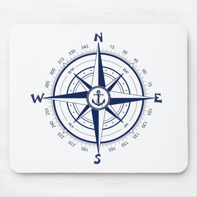 Tapis De Souris Ancre nautique, Boussole nautique, Cercle celtique (Devant)