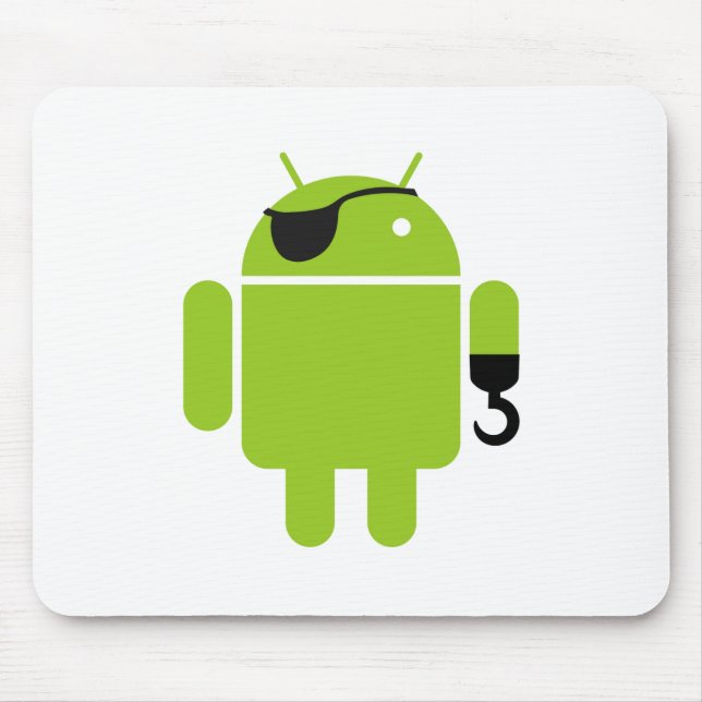 Tapis De Souris Android Robot Pirate Graphisme (Devant)