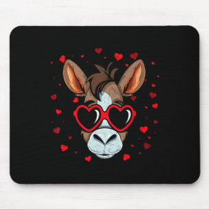 Tapis De Souris Âne Saint-Valentin Lunettes Cœur Amoureux Mignon